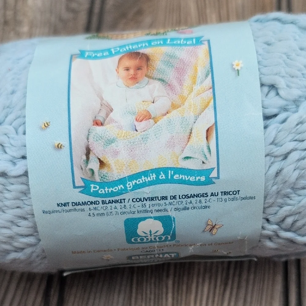 Bernat Cotton Tot Baby Blue Yarn